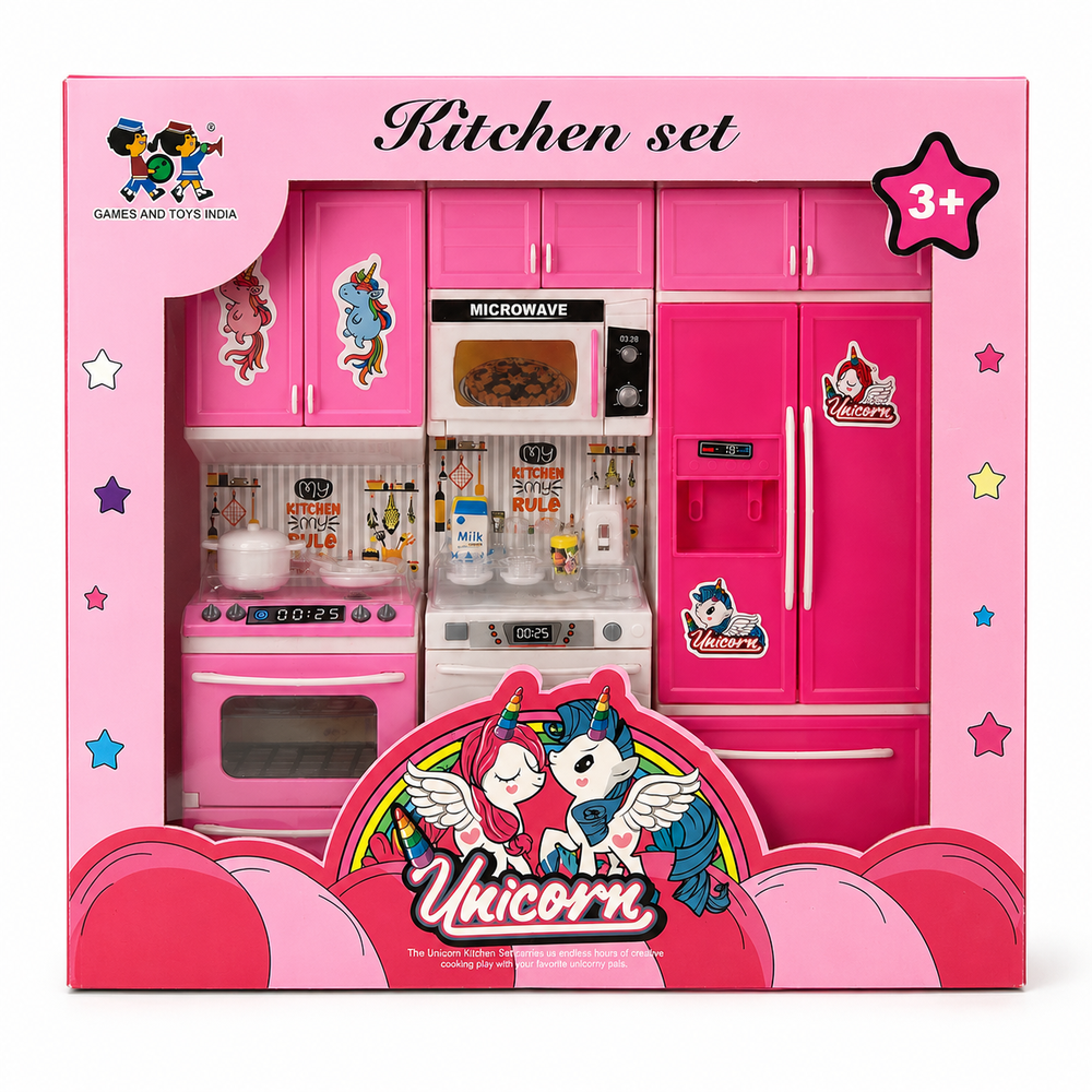 Unicorn Kitchen Set for Kids | Battery Operated | Role Play Kitchen