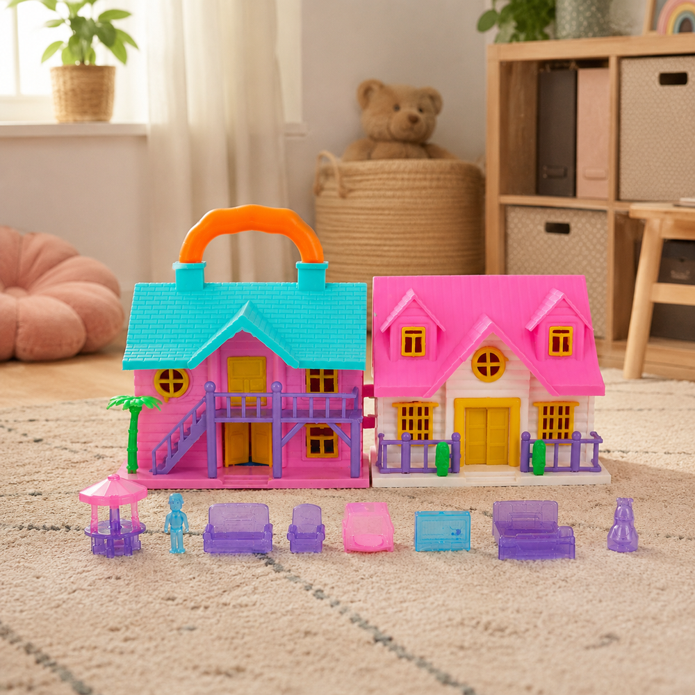 Funny House Doll House Play Set with Furniture - Big (3-7 Years)