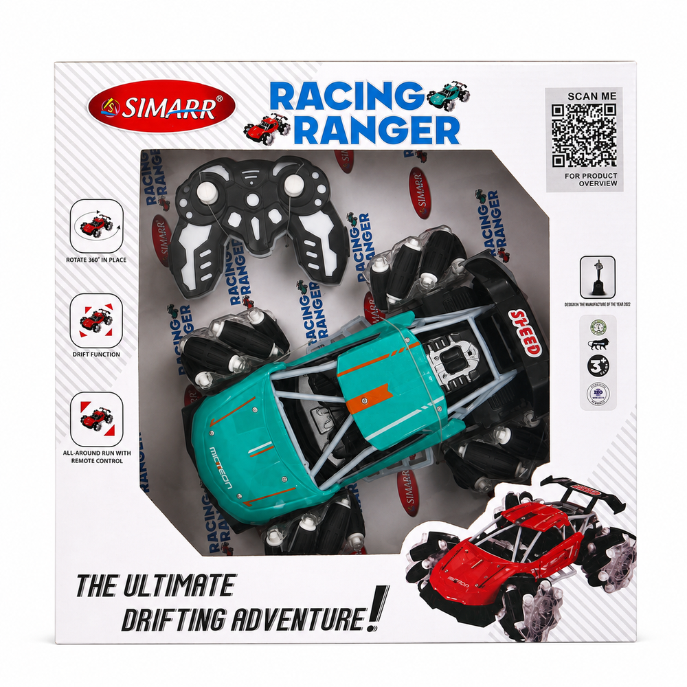 Simarr Racing Ranger Remote Control Drift Car | 360° Rotation | Rechargeable Battery & Lights