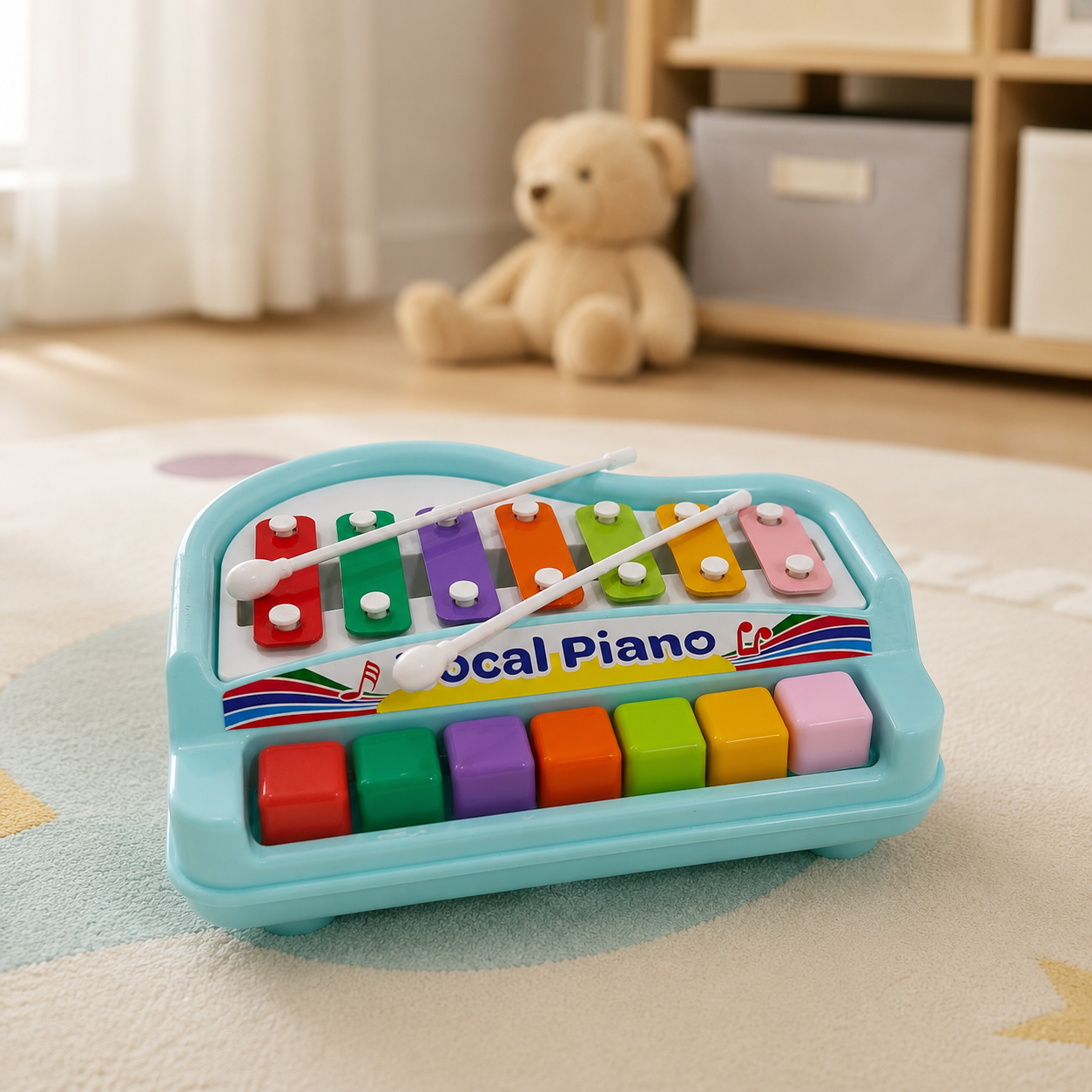 UA Toys 7-Note Xylophone-Piano with 2 Sticks (1-4 Years)