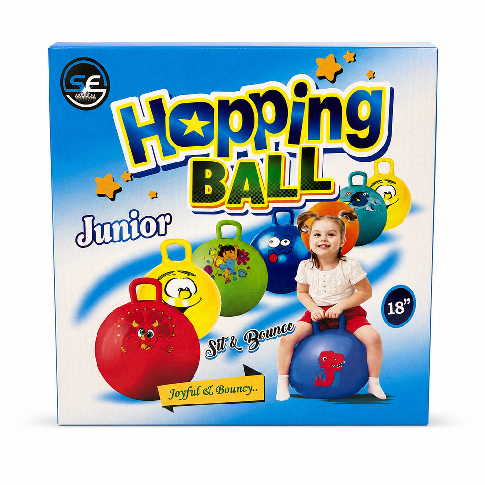 Junior Hopping Ball 18 Inches | Easy-Grip Handle | Indoor & Outdoor Active Play