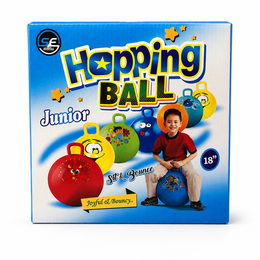 Junior Hopping Ball 18 Inches | Easy-Grip Handle | Indoor & Outdoor Active Play