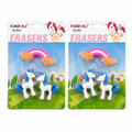 Pack of 2 (3 Piece Unicorn Eraser Set) - Blue