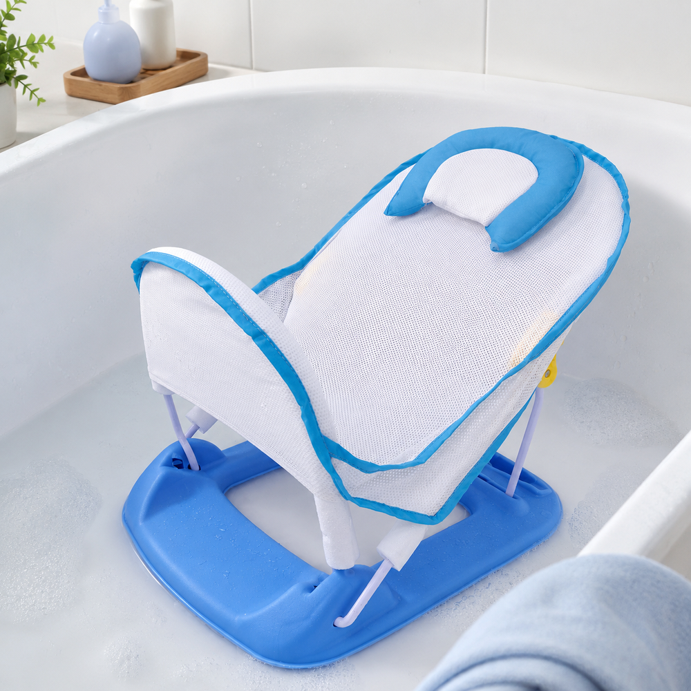 Honey Bee Deluxe Baby Bather for Infants - Blue