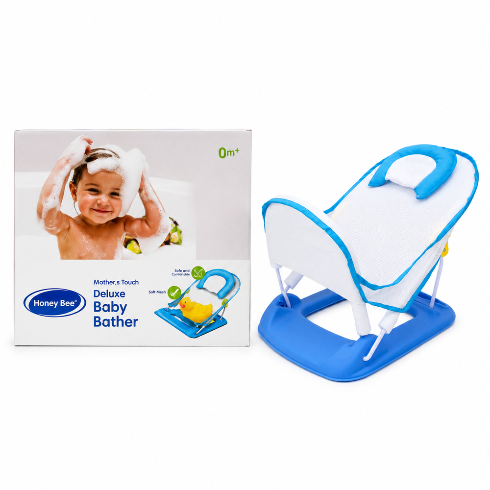 Honey Bee Deluxe Baby Bather for Infants - Blue