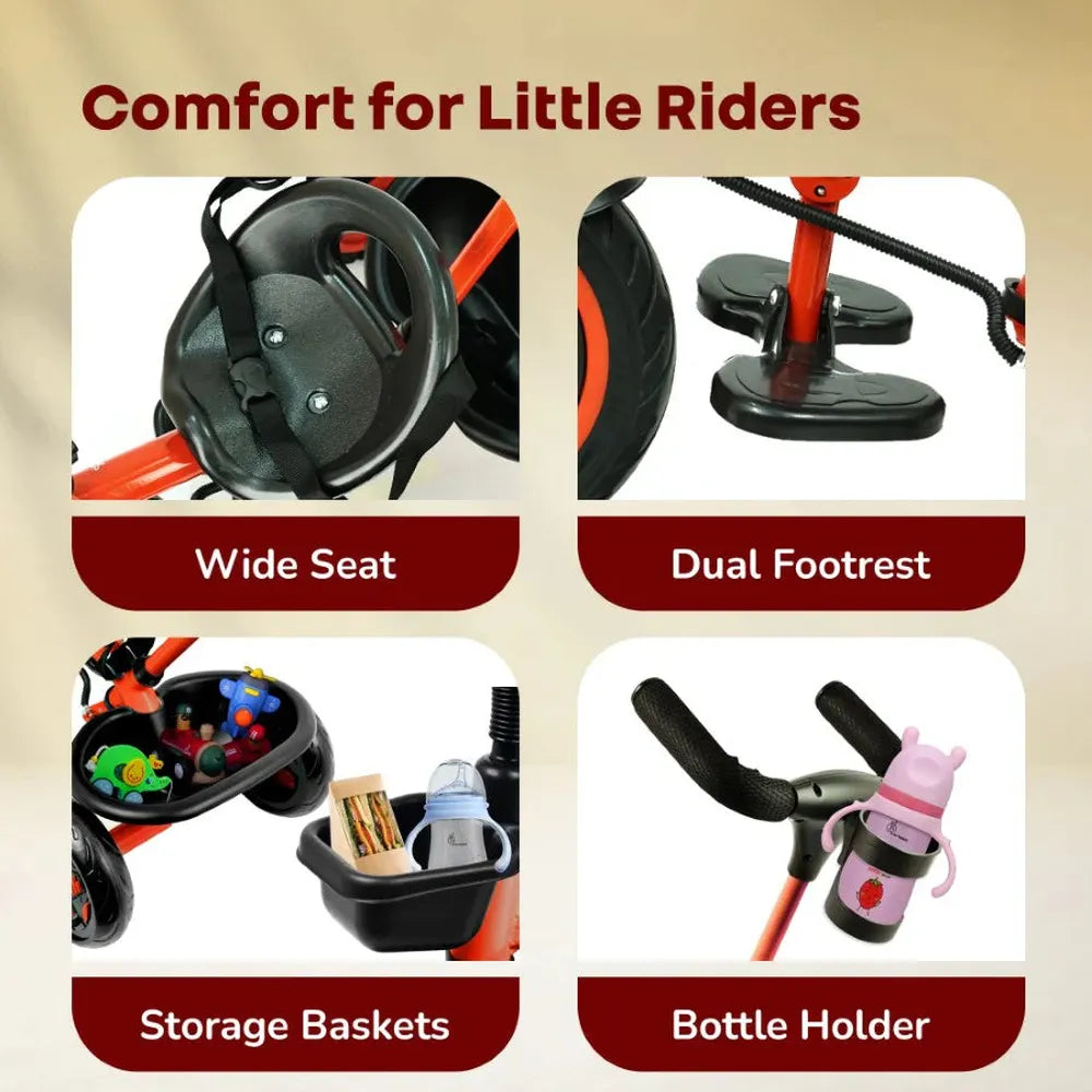 R for Rabbit Tiny Toes R20 Plus Tricycle | 2 Point Safety Harness | Safety Certified | Weight Capacity - Upto 25 Kgs