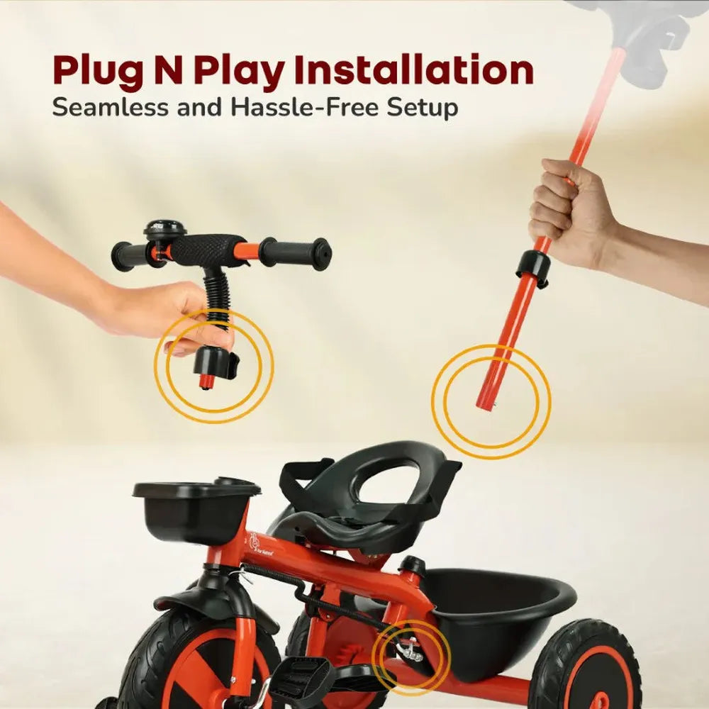 R for Rabbit Tiny Toes R20 Plus Tricycle | 2 Point Safety Harness | Safety Certified | Weight Capacity - Upto 25 Kgs