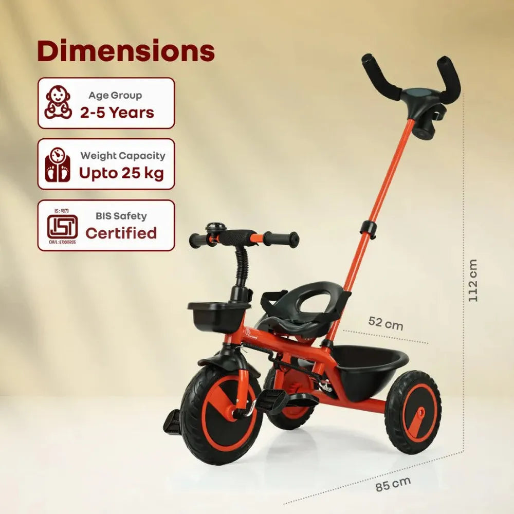 R for Rabbit Tiny Toes R20 Plus Tricycle | 2 Point Safety Harness | Safety Certified | Weight Capacity - Upto 25 Kgs