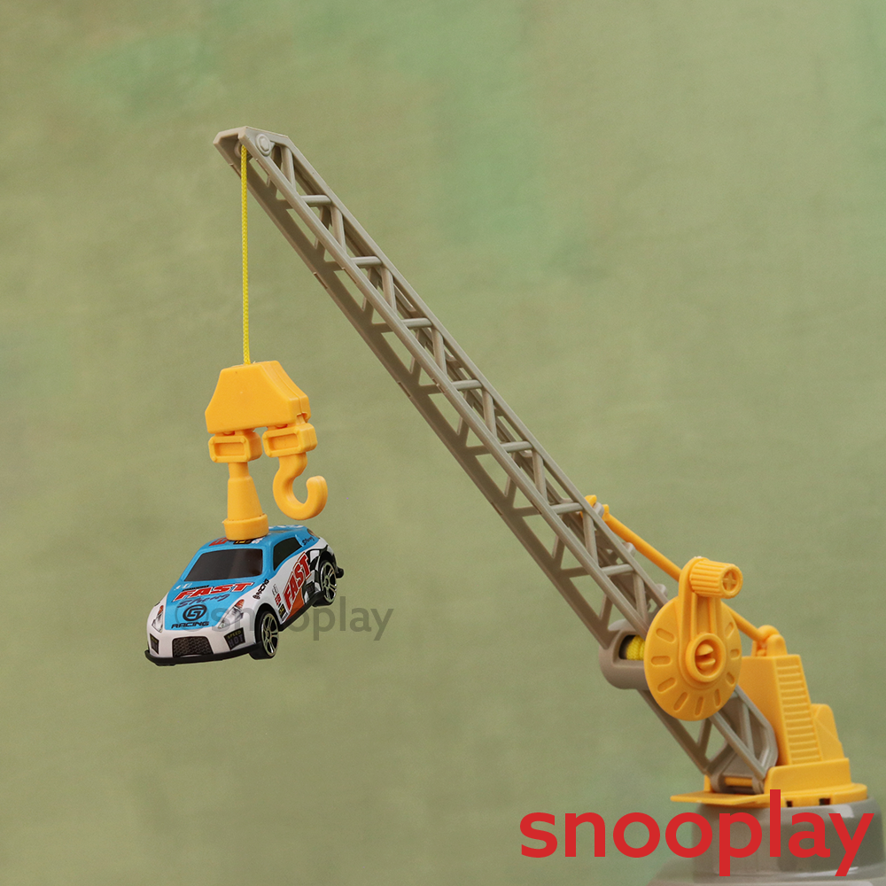 5-Tier City Car Parking Garage Playset with Hand Controlled Magnetic Crane & 3 Racing Cars (3-8 Years)