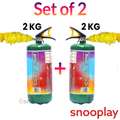 Set of 2 Premium Holi Non-Toxic Color Cylinders - 2 Kg Each | Vibrant & Thick Density Colour | Assorted Colours & Prints