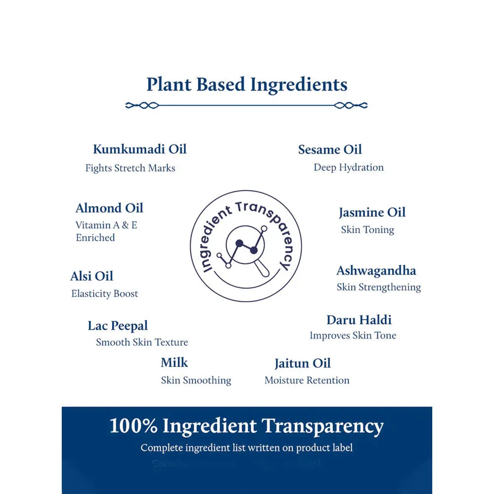 Blue Nectar Kumkumadi Baby Body Oil with Organic Ghee for Glowing Skin (17 Herbs) - 100ml