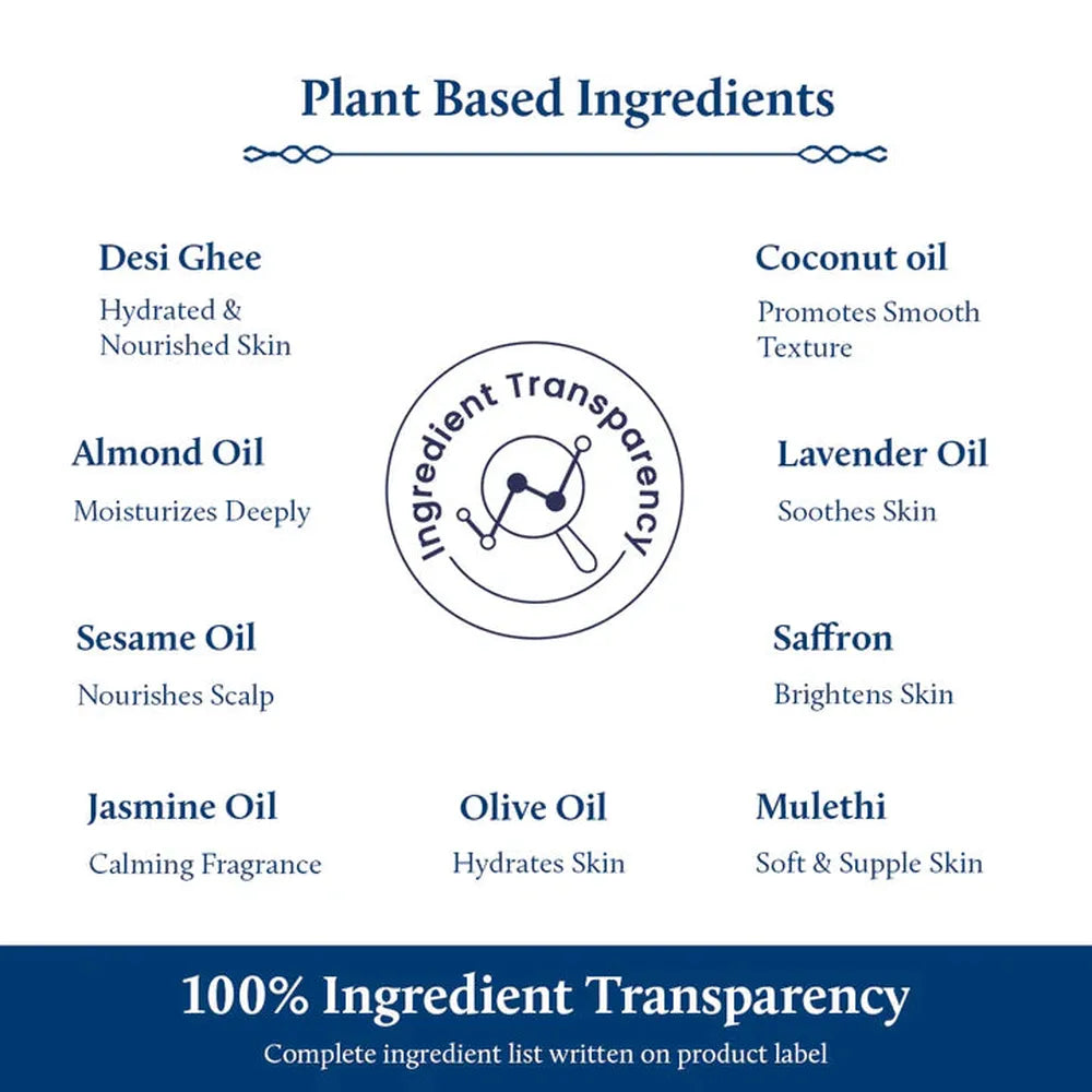 Blue Nectar Shubhr Baby Massage Oil with Natural Ghee and Almond for Growth & Nourishment (13 Herbs) - 100ml