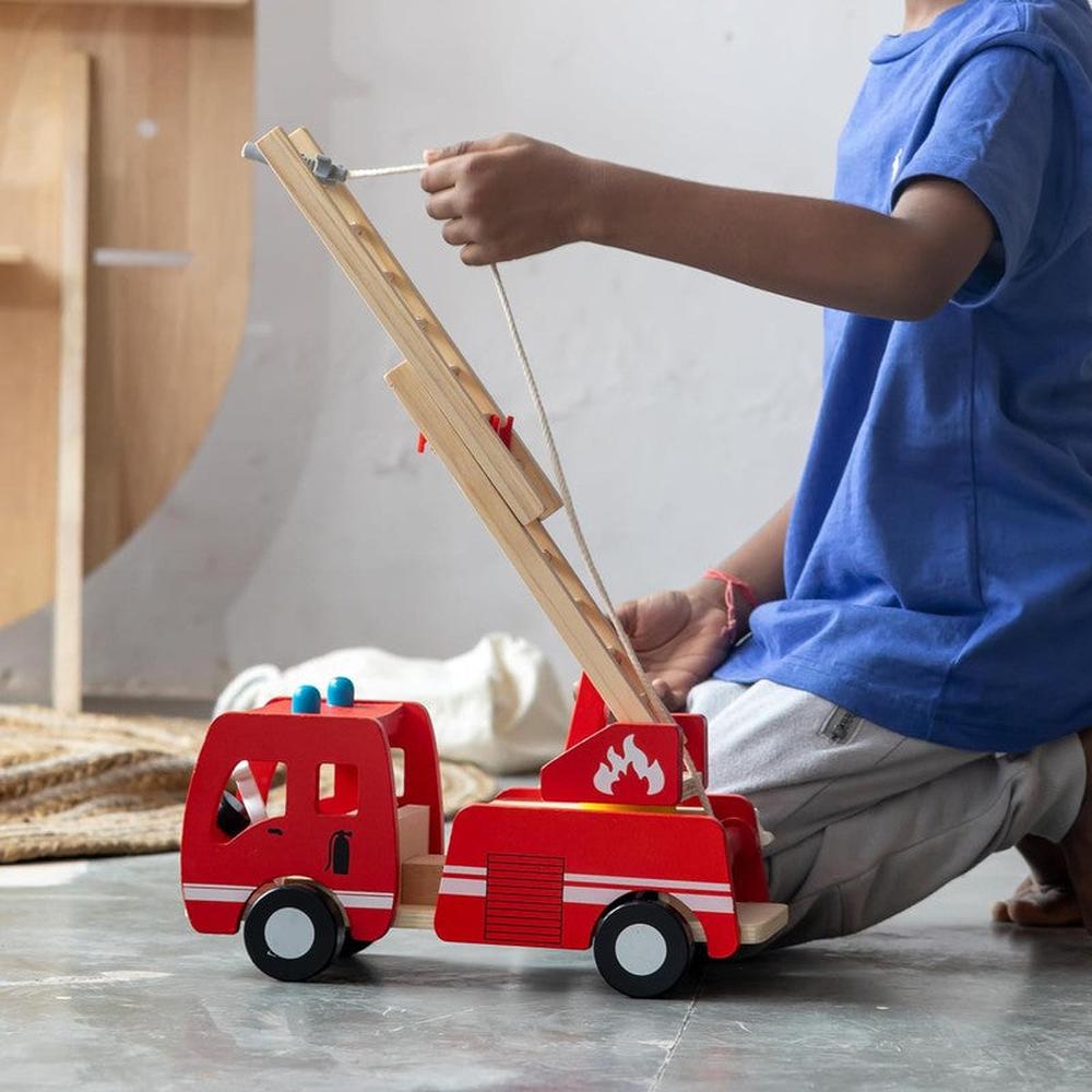 Playbox Wooden Marshall Fire Truck & Firefighter Men Set (2-5 Years)