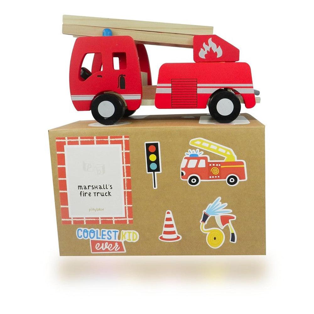 Playbox Wooden Marshall Fire Truck & Firefighter Men Set (2-5 Years)