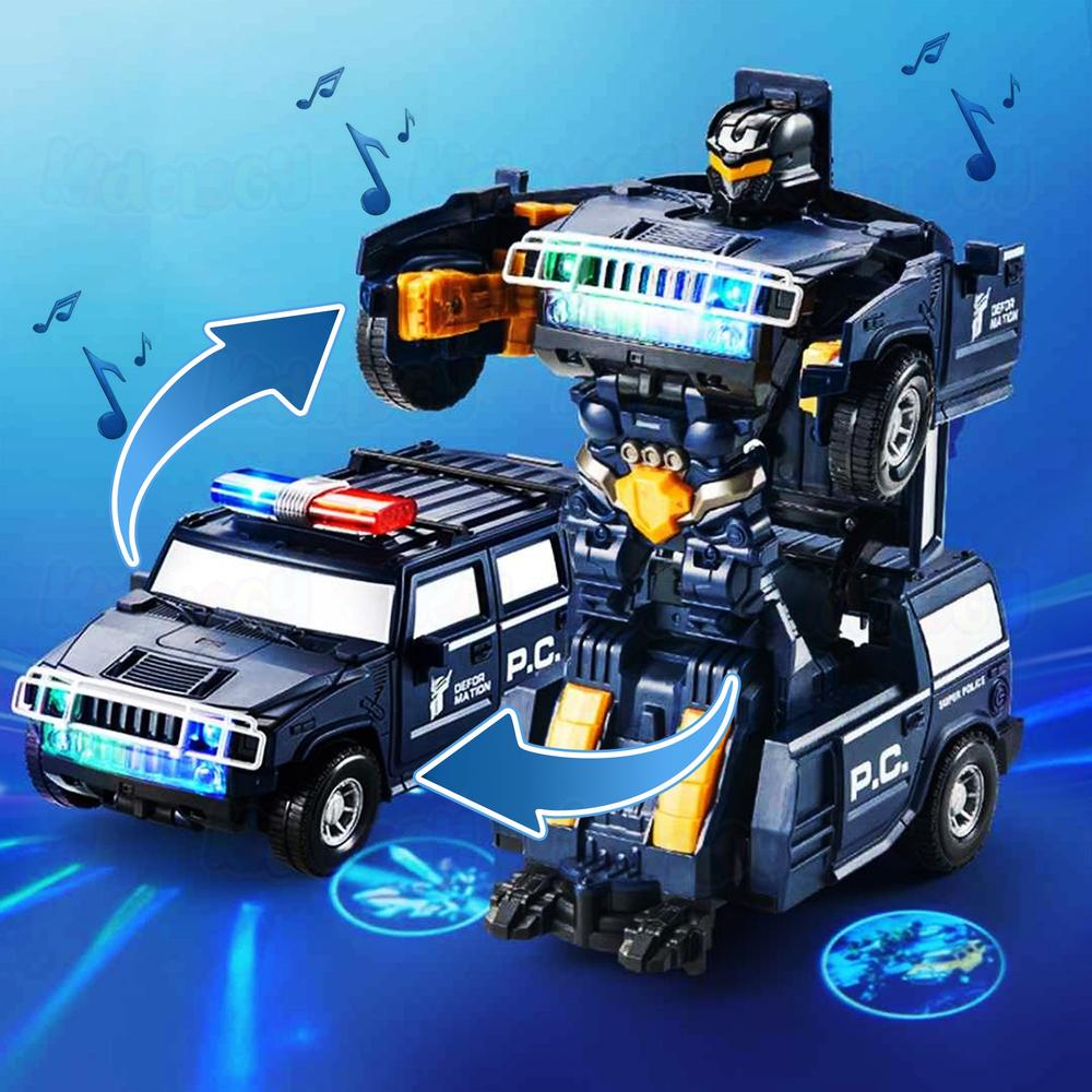 Kidology 2-in-1 Transforming Action Car with Flashing Lights & Sounds
