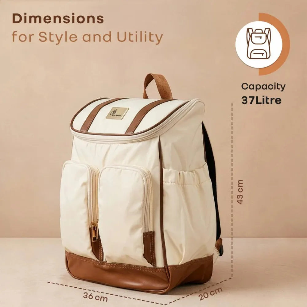 R for Rabbit Caramello Bold Hazel Stylish Diaper Bag | Vegan Leather, Stroller Hanging Rings
