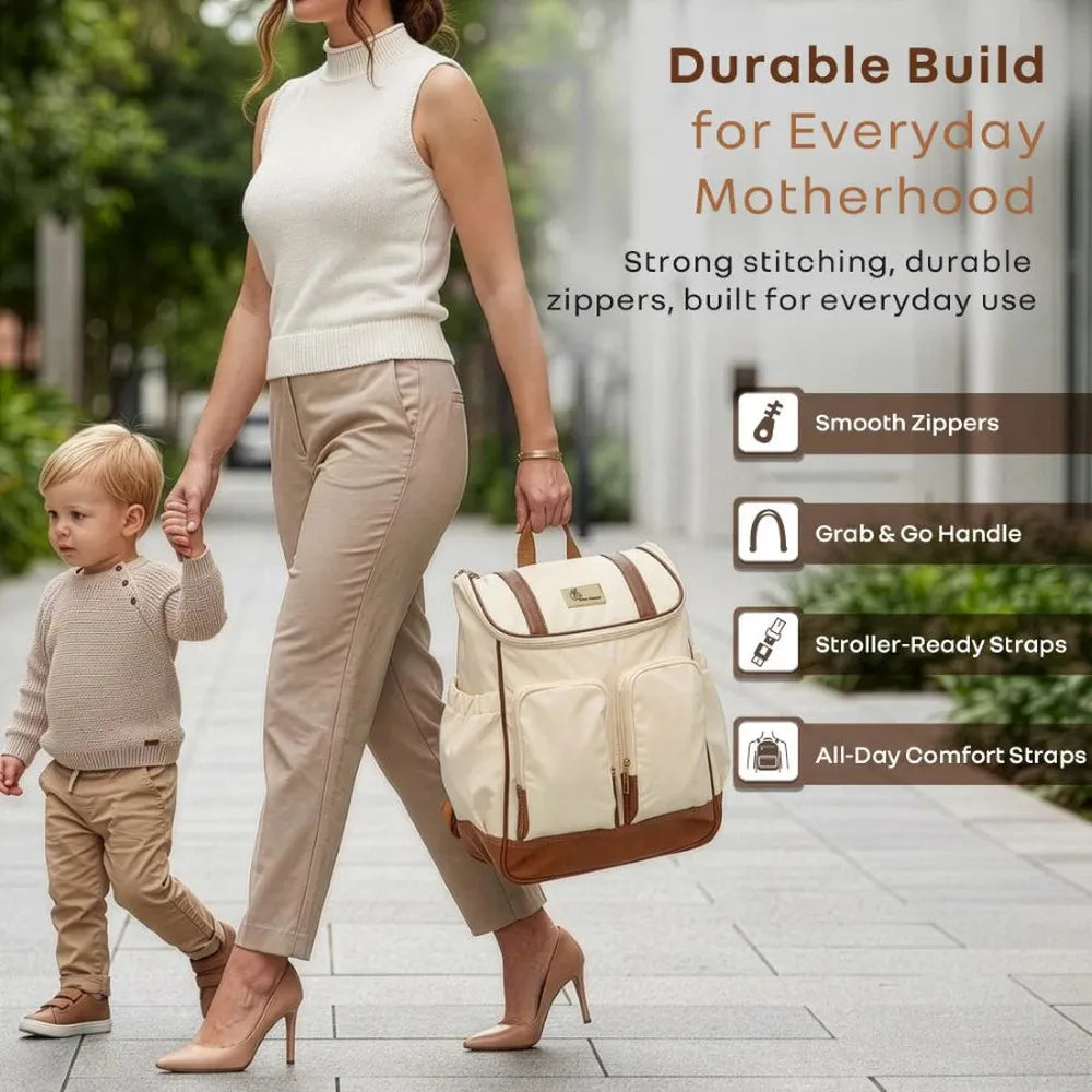 R for Rabbit Caramello Bold Hazel Stylish Diaper Bag | Vegan Leather, Stroller Hanging Rings