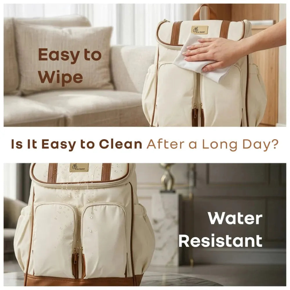 R for Rabbit Caramello Bold Hazel Stylish Diaper Bag | Vegan Leather, Stroller Hanging Rings