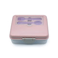 Melii 2 Tier Bento Lunch Box with 6 Compartments & Removable Top Tier | Includes Spoon & Fork