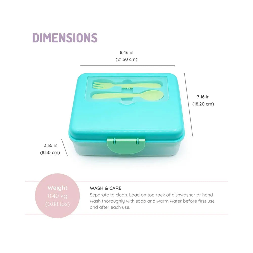 Melii 2 Tier Bento Lunch Box with 6 Compartments & Removable Top Tier | Includes Spoon & Fork