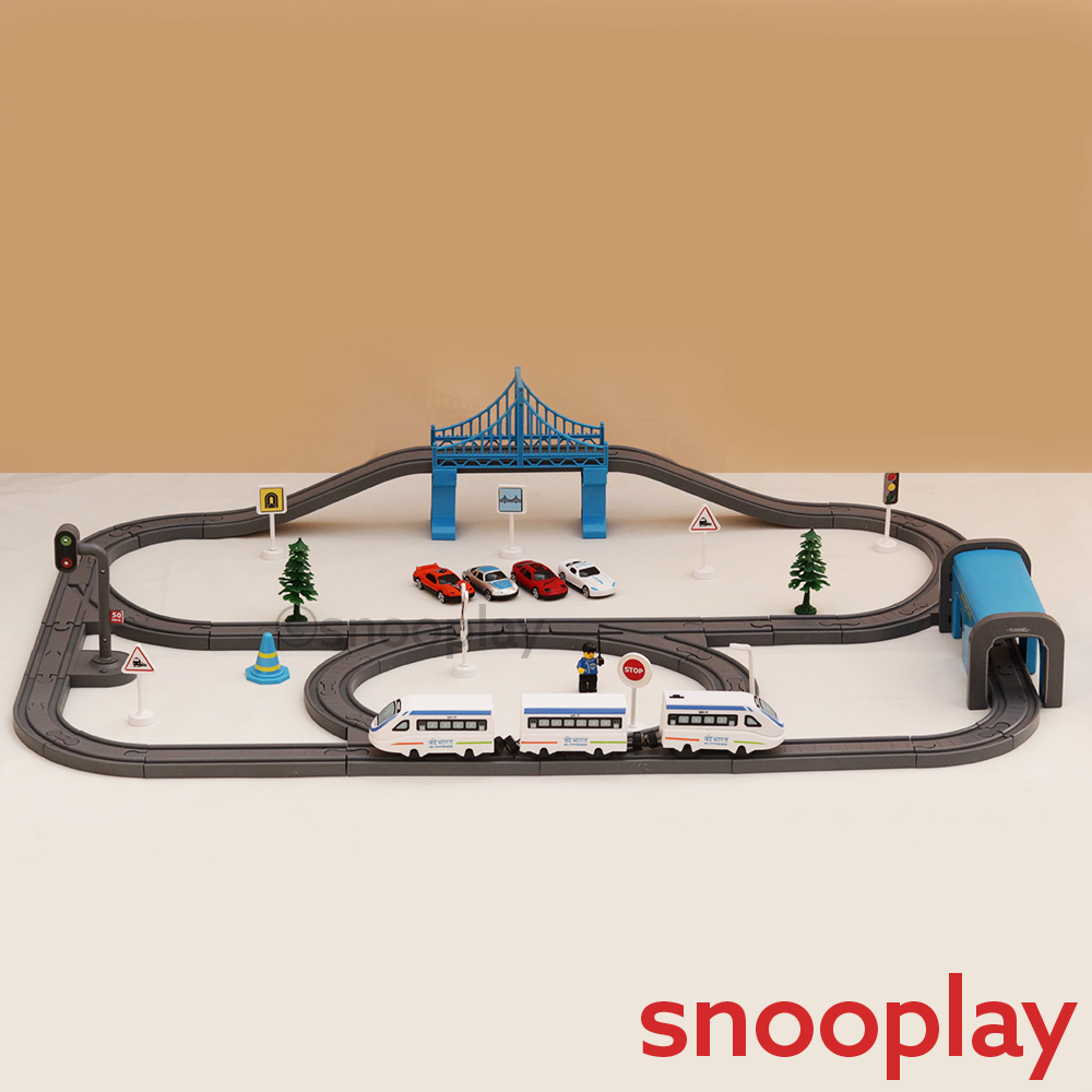 Boggy Woggy DIY Indian City Magnetic Train Track Set- 91 Pieces (3-8 Years)