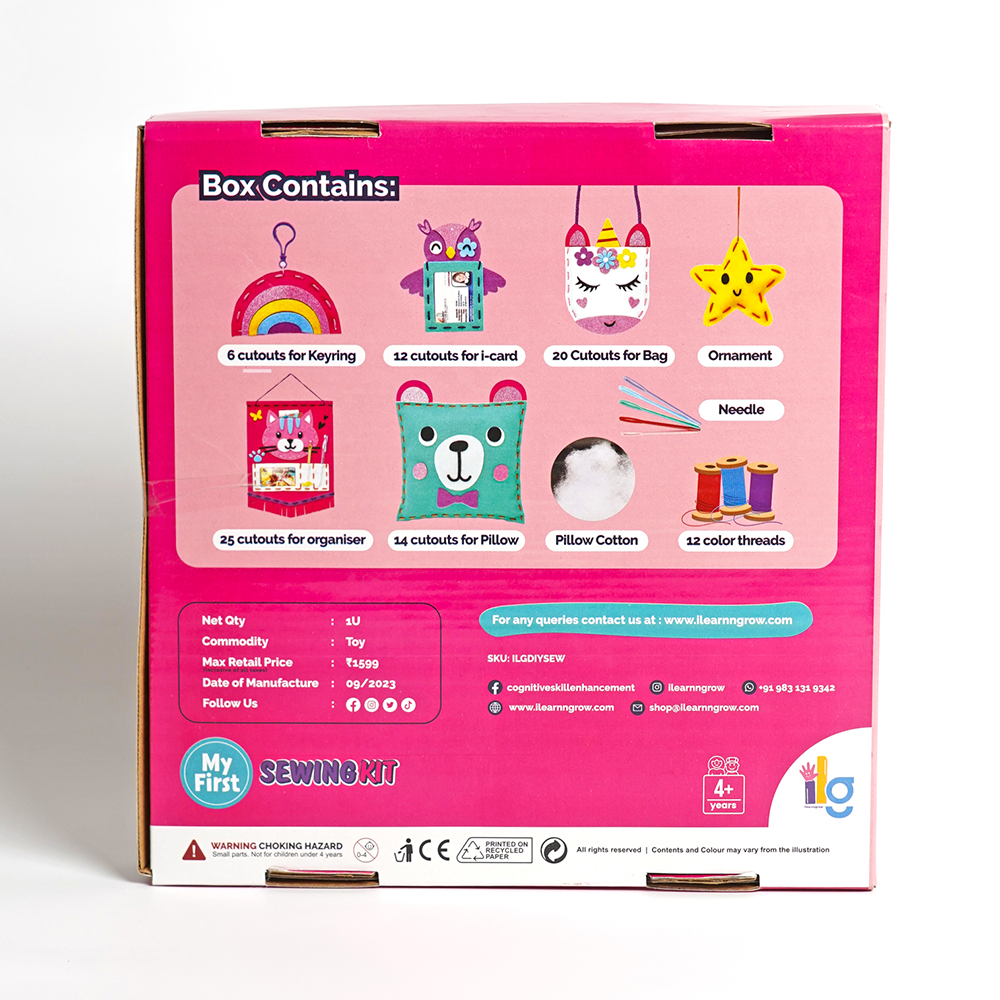 Ilearnngrow DIY Felt Sewing Craft Kit - Create 6 Charming Projects (4-7 Years)