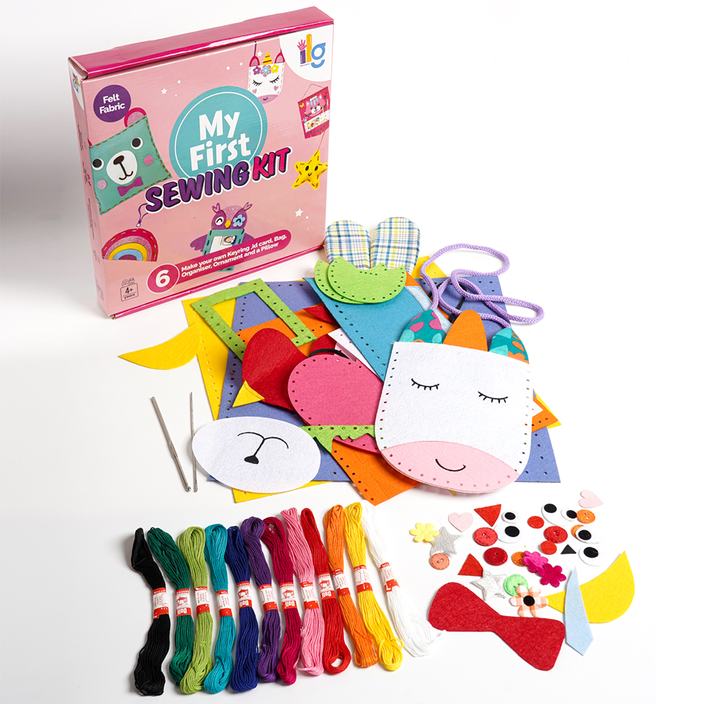 Ilearnngrow DIY Felt Sewing Craft Kit - Create 6 Charming Projects (4-7 Years)