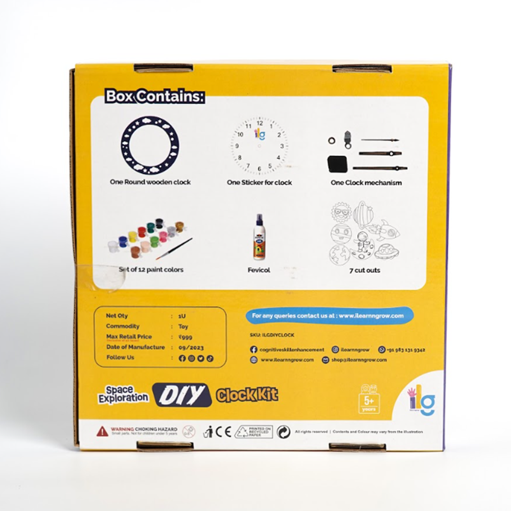 Ilearnngrow DIY Space Exploration Clock Kit (3-7 Years)
