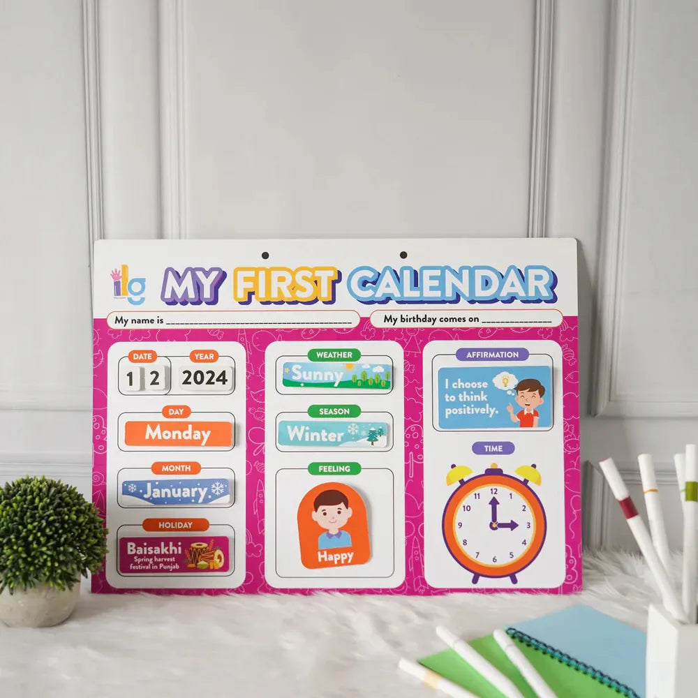 Ilearnngrow My First Home Calendar - Fun & Interactive Calendar for Kids