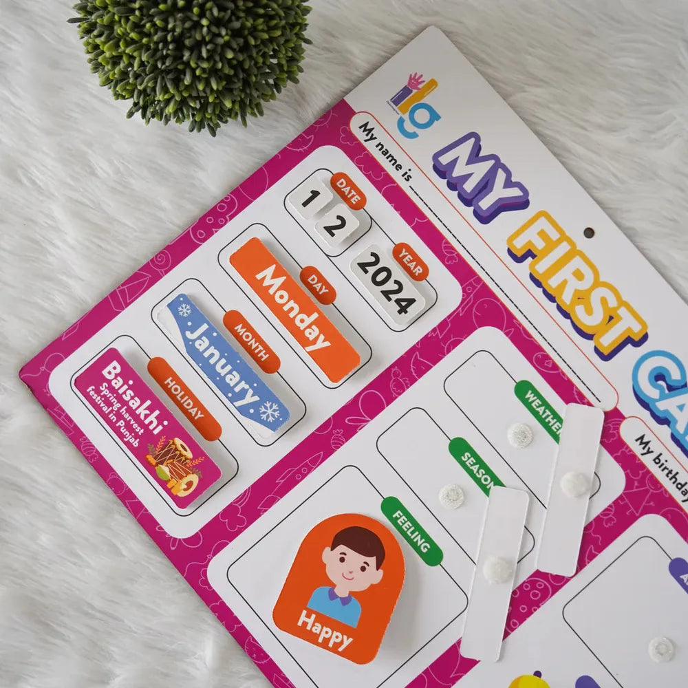 Ilearnngrow My First Home Calendar - Fun & Interactive Calendar for Kids