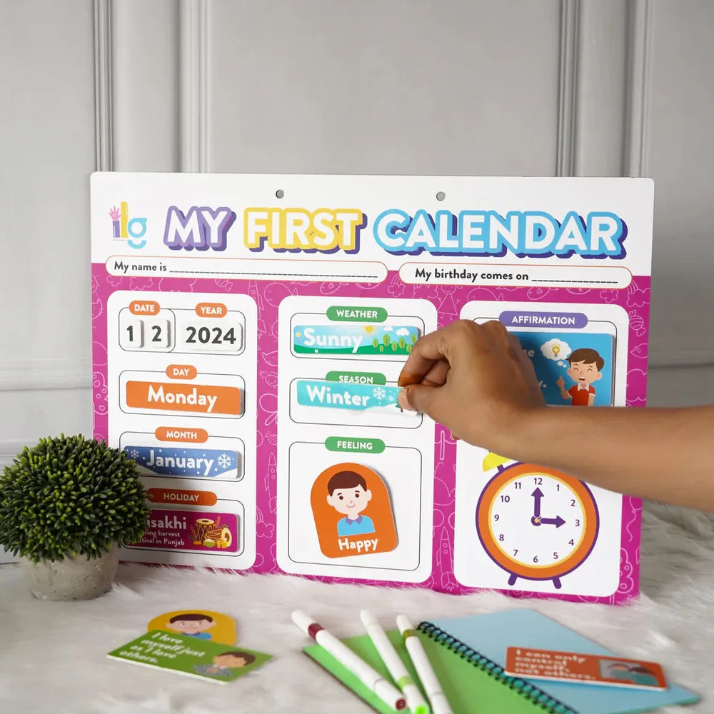 Ilearnngrow My First Home Calendar - Fun & Interactive Calendar for Kids