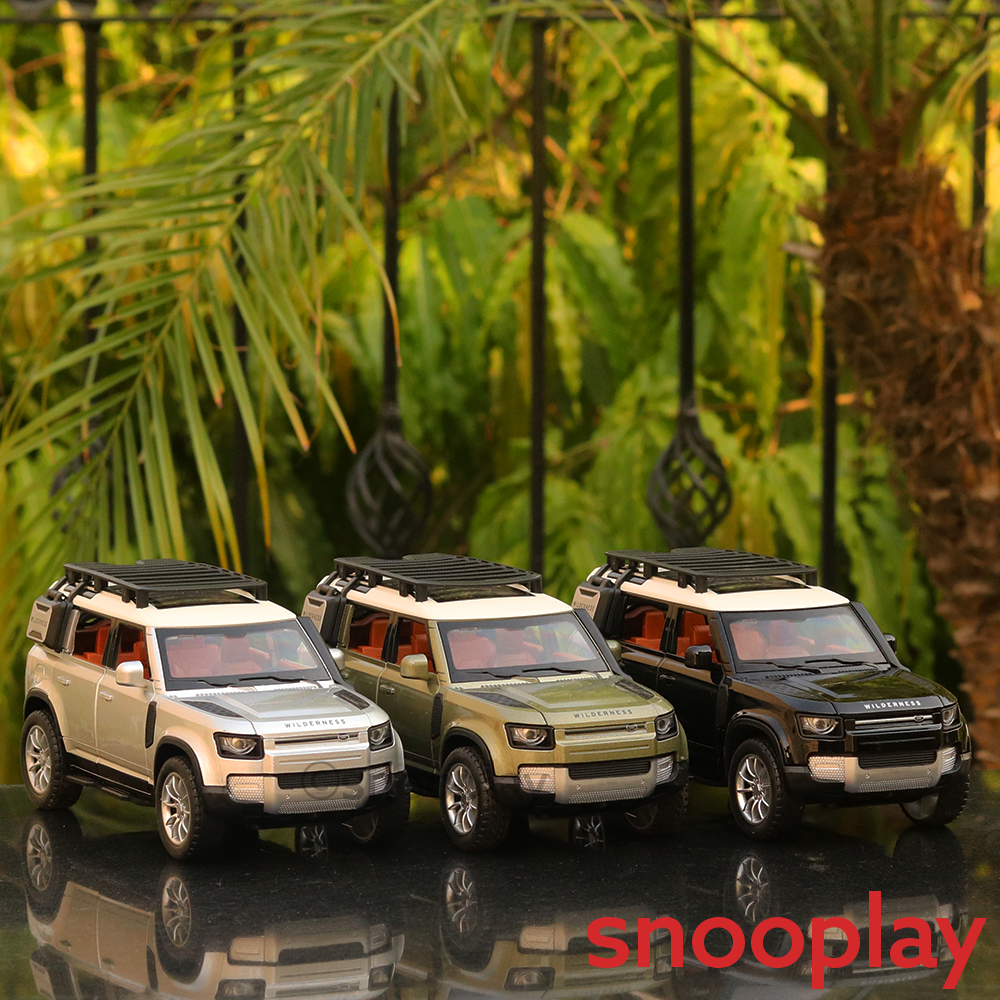 SMS Play & Smile Resembling Defender 2201 Diecast Car - Pullback, Light & Sound, Openable Parts | 1:22 Scale (3 Years till Grown Ups) | Assorted Colors