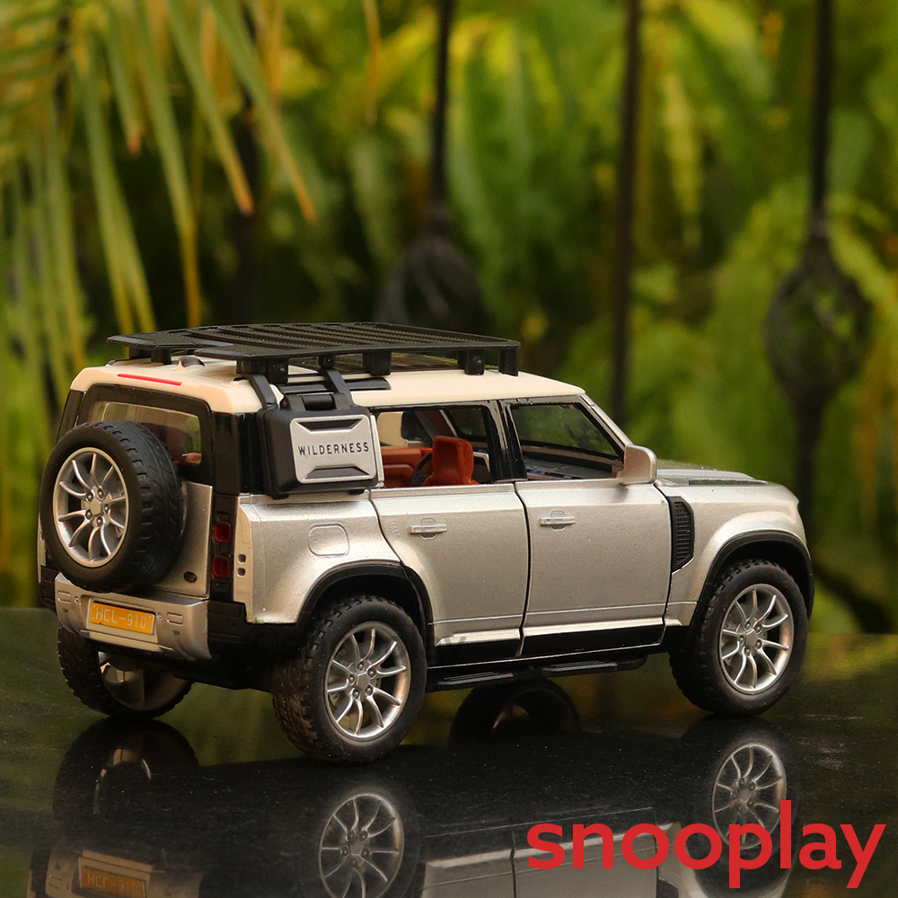 SMS Play & Smile Resembling Defender 2201 Diecast Car - Pullback, Light & Sound, Openable Parts | 1:22 Scale (3 Years till Grown Ups) | Assorted Colors