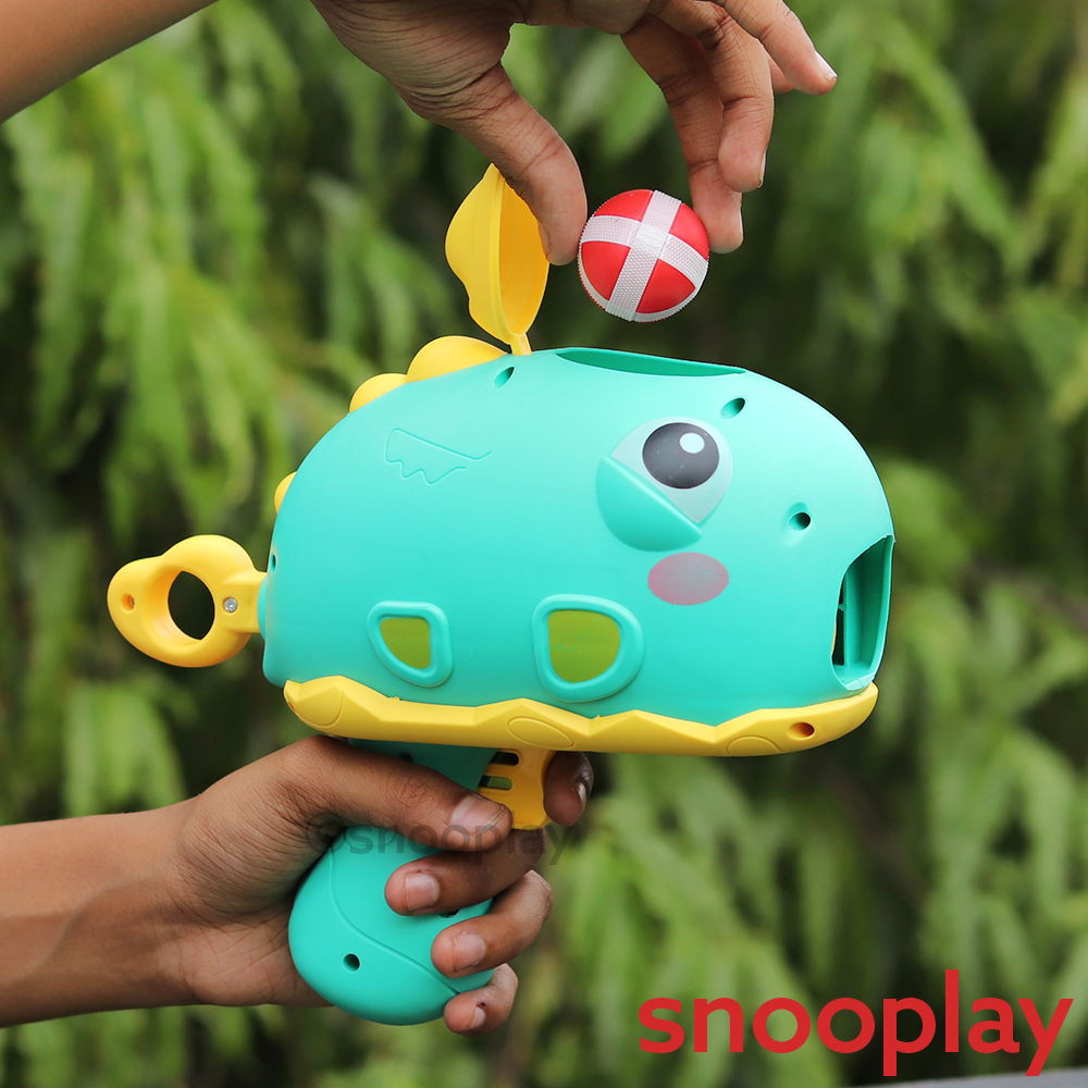 Dinosaur Ball Launcher Toy | Sticky Balls, Soft Cloth Board & Wall Hook (3-7 Years)