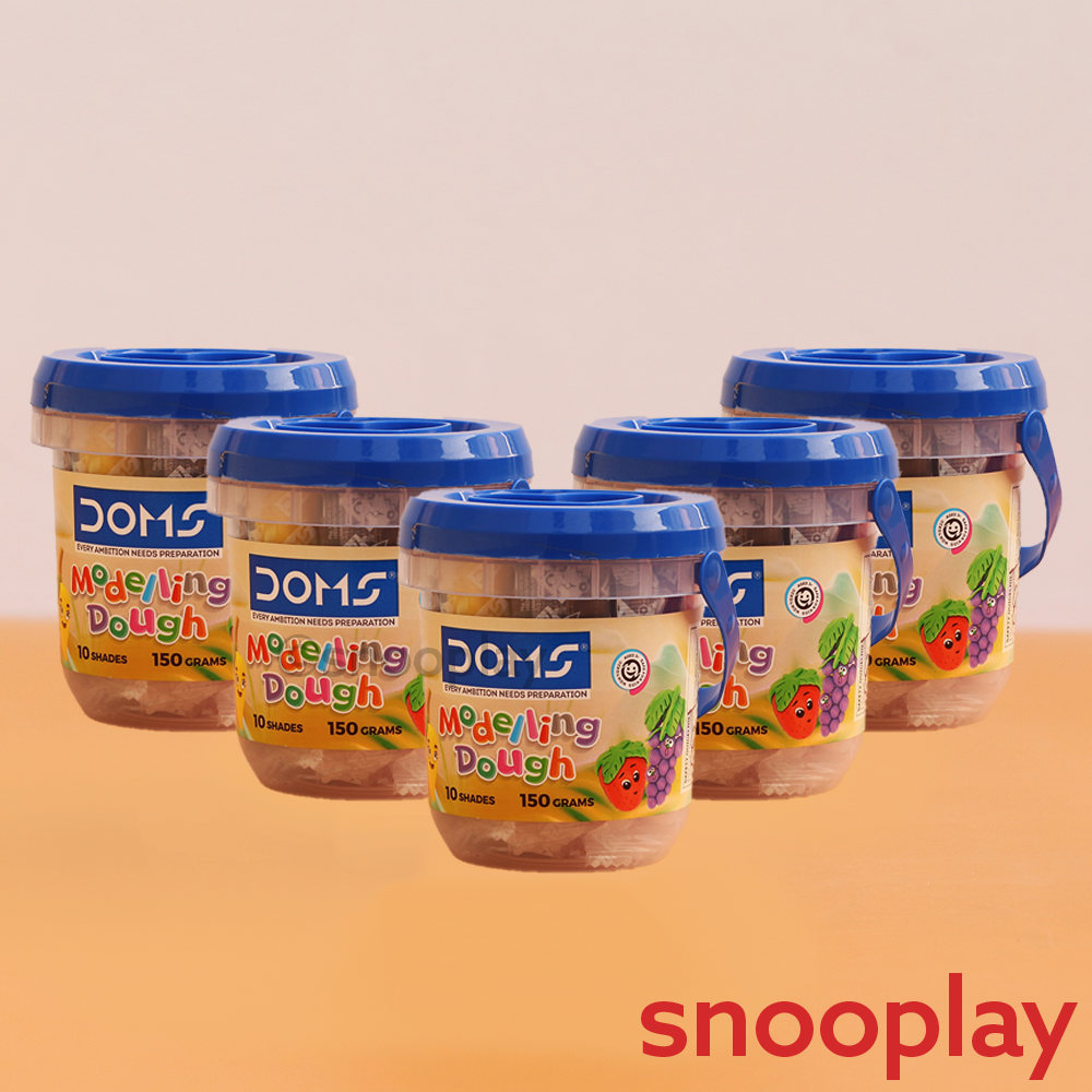 Doms Set of 5 Doms Modelling Dough - 10 Shades (2-8 Years)