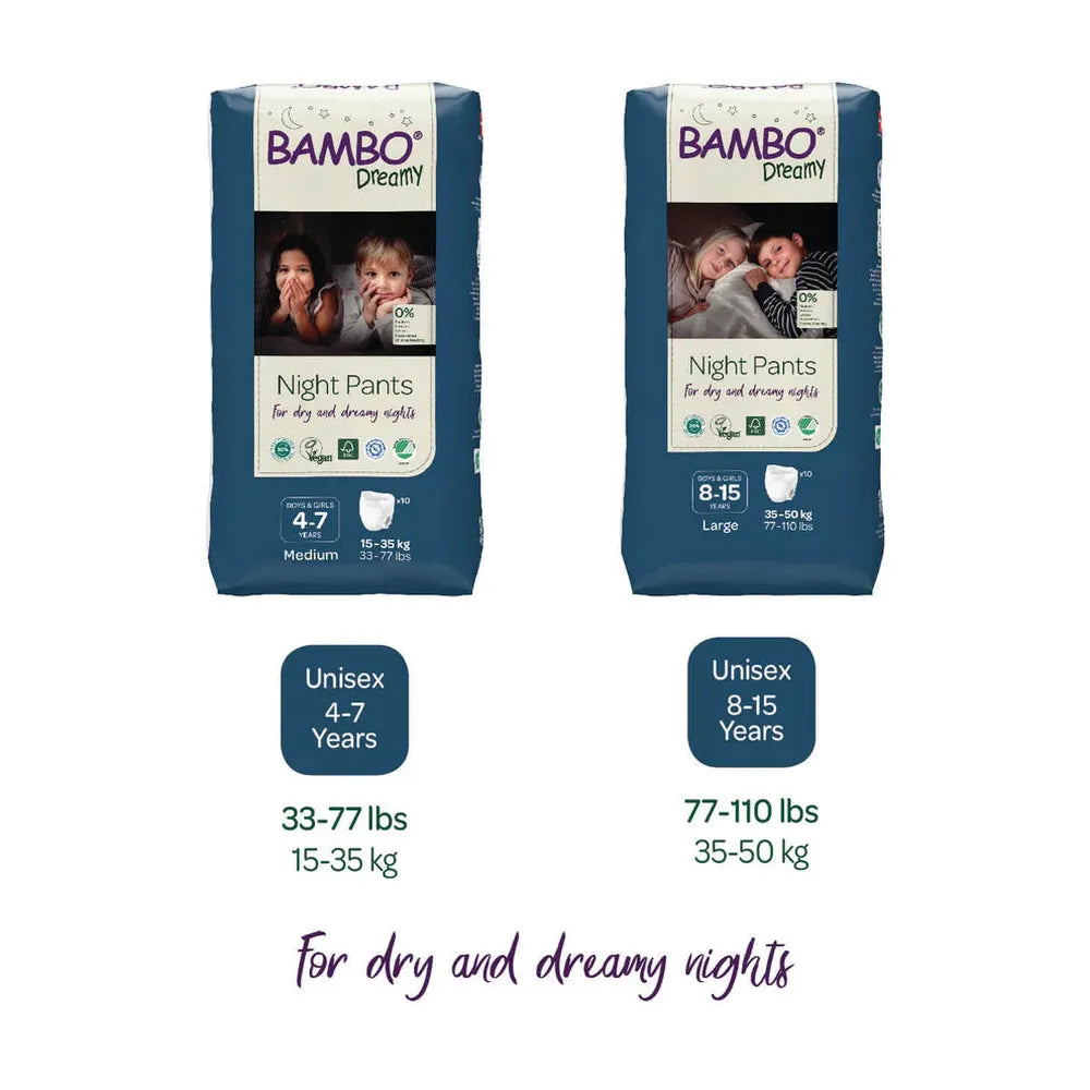 Bambo Dreamy (Medium) Night Unisex Pants | 10 Pants | 4-7 Years | 15-35 Kg | 33-77 lbs