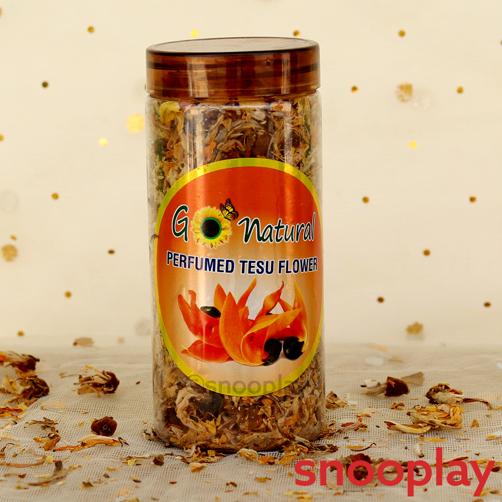 2 Pack of 100% Natural Dried Palash (Tesu/Kesu) Flowers Box - 100gm Each (Total 600gm) | Sandalwood Fragrance