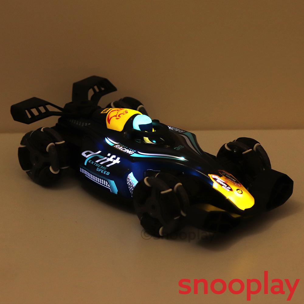 2 in 1 Gesture Controller & Remote Control Spray Racing Car | 360° Rotation, Music, Lateral Drift, Light (5-14 Years)