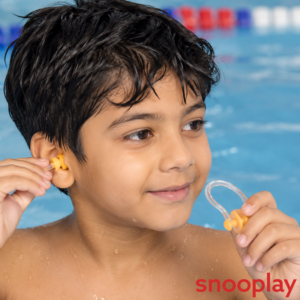 Konex Swimming Ear Plug with Nose Strip - Yellow