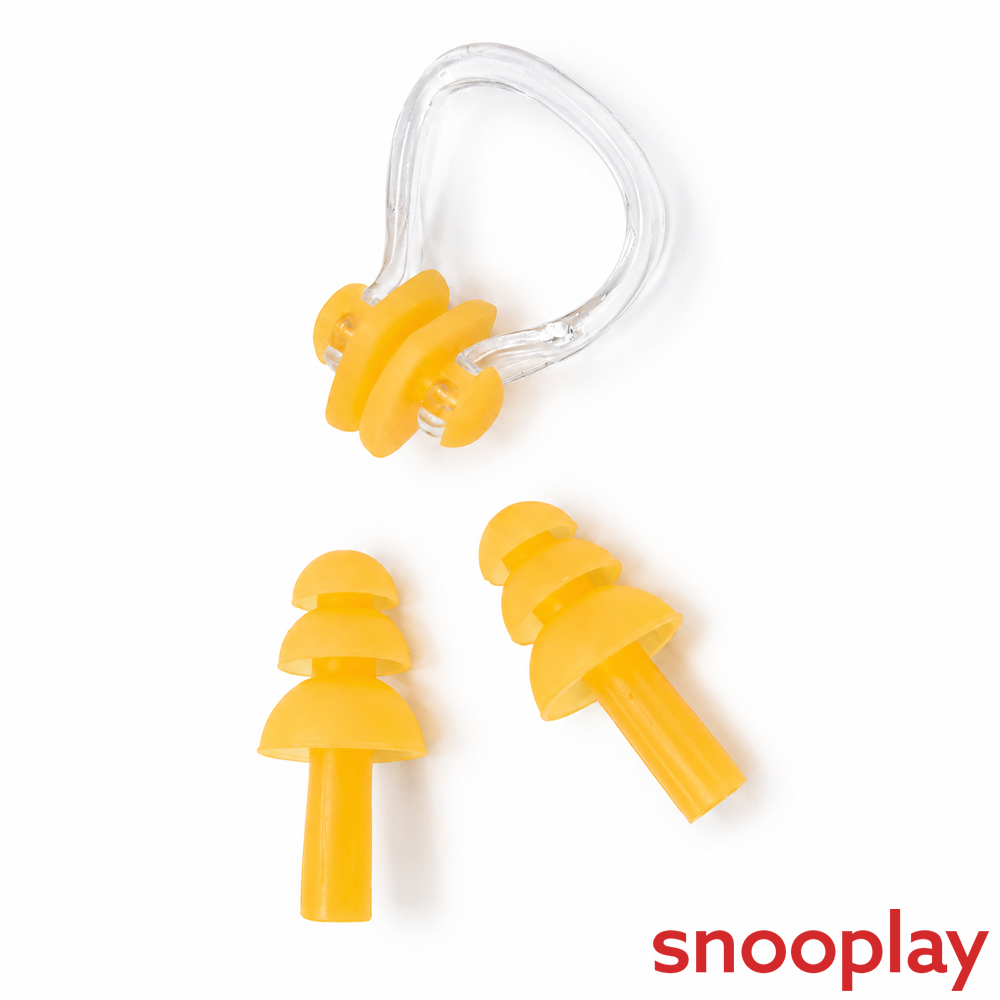 Konex Swimming Ear Plug with Nose Strip - Yellow