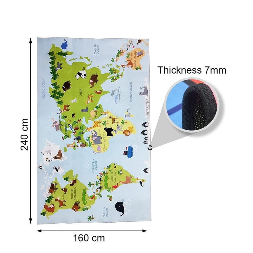 Hop N Play Large World Map Educational Rug Mat with Animals (2-10 Years)