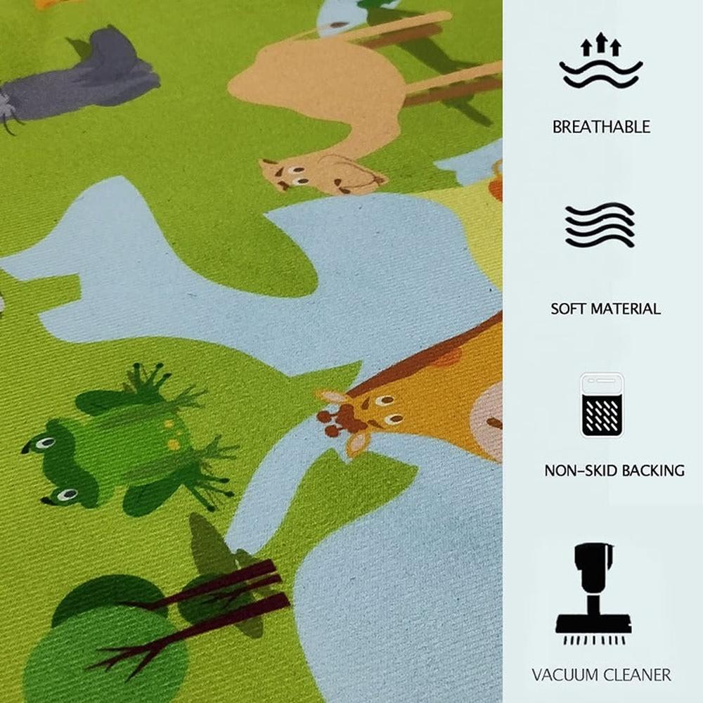 Hop N Play Large World Map Educational Rug Mat with Animals (2-10 Years)