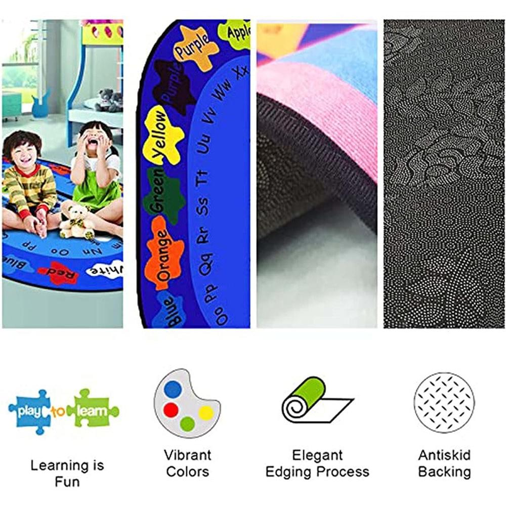 Hop N Play Alphabet Numbers and Shapes Non Slip Soft Rug Mat (2-10 Years)