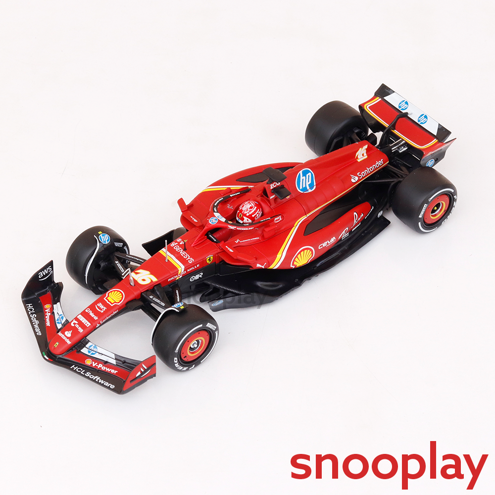Bburago Original Ferrari SF-24 Charles Leclerc - 2024 Licensed Diecast Car | 1:24 Scale Model (14 Years Till Grown Ups)