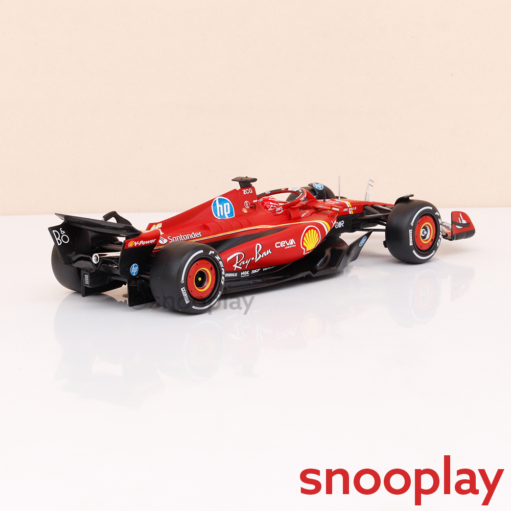 Bburago Original Ferrari SF-24 Charles Leclerc - 2024 Licensed Diecast Car | 1:24 Scale Model (14 Years Till Grown Ups)
