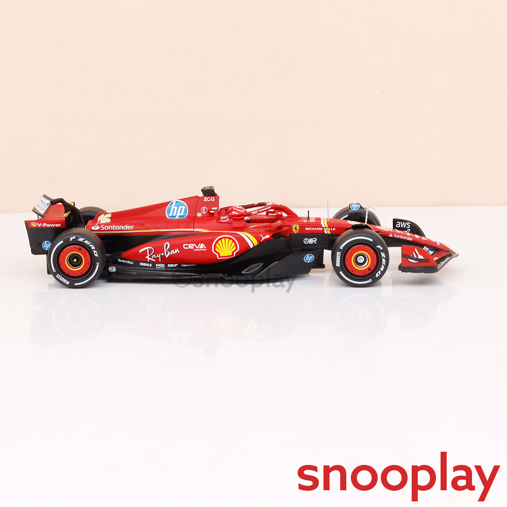 Bburago Original Ferrari SF-24 Charles Leclerc - 2024 Licensed Diecast Car | 1:24 Scale Model (14 Years Till Grown Ups)
