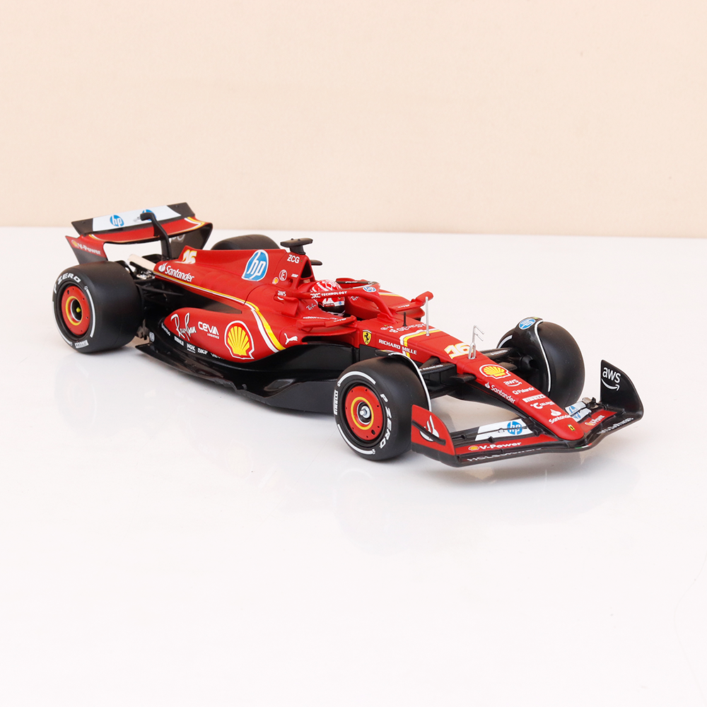Bburago Original Ferrari SF-24 Charles Leclerc - 2024 Licensed Diecast Car | 1:24 Scale Model (14 Years Till Grown Ups)