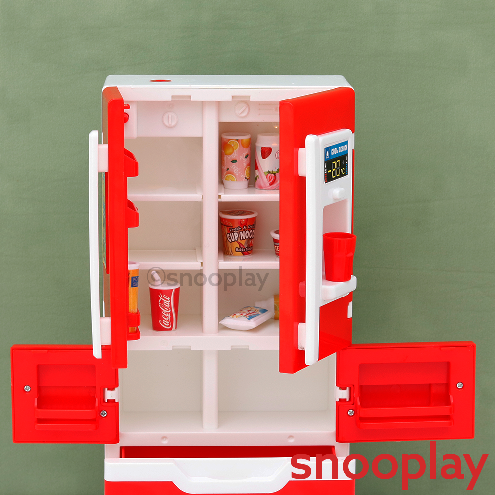 23 Pieces Mini Fridge & Pizza Play House Set | Light, Sound & Smoke Effect (3-8 Years)
