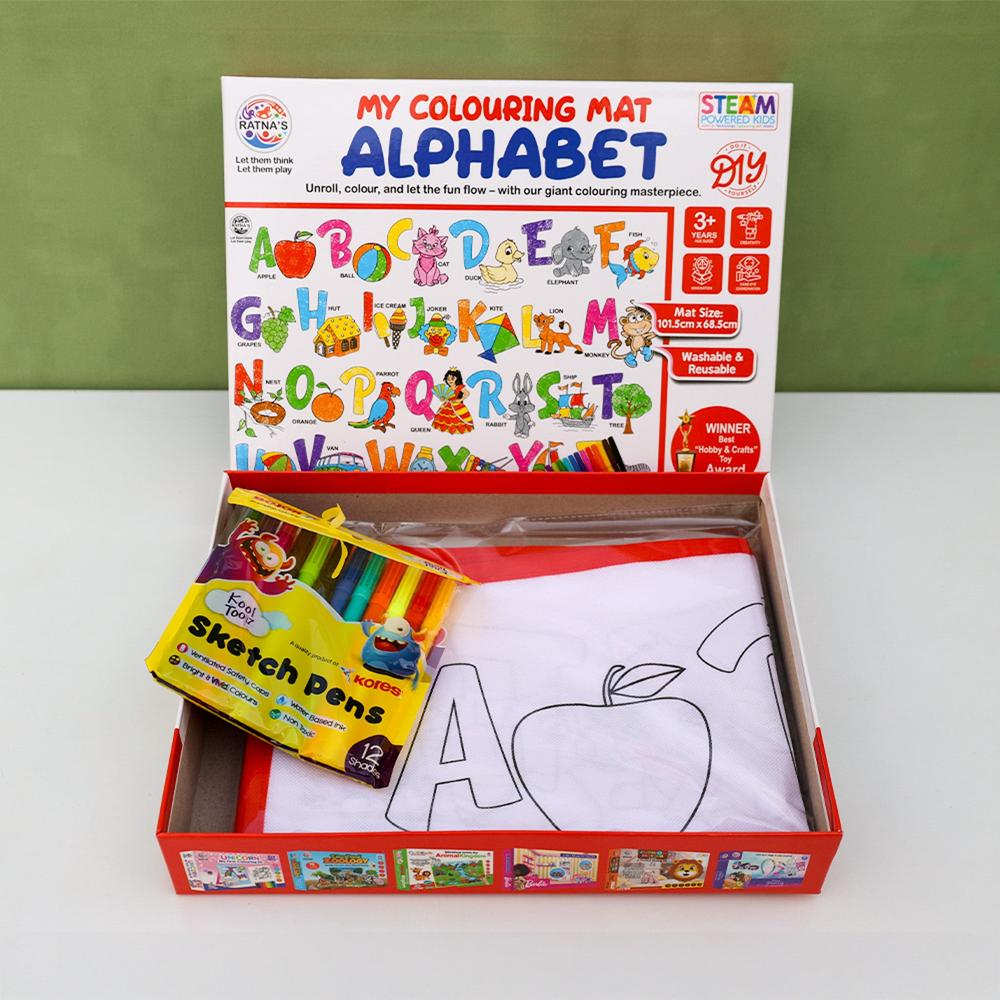 Ratna's Alphabet Theme Washable & Reusable Colouring Mat (3-5 Years)