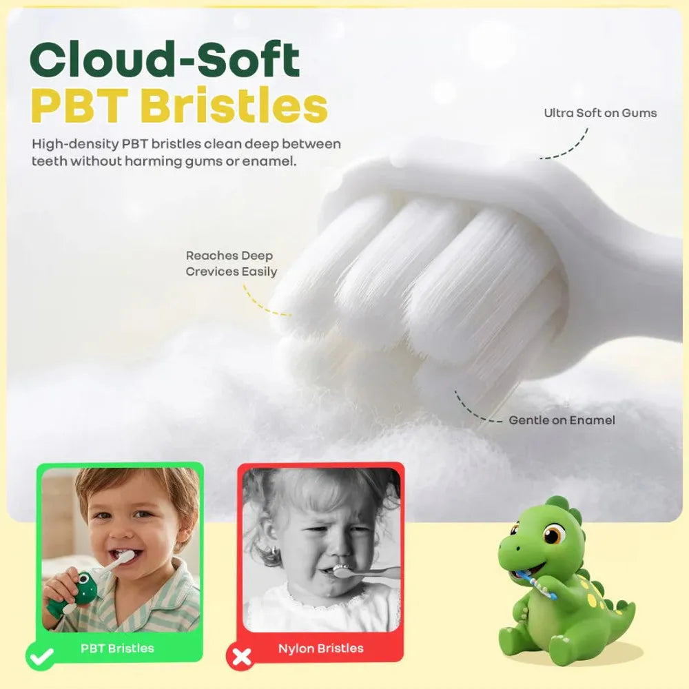 R for Rabbit BPA Free Ultra Soft Toothbrush - Green Dino